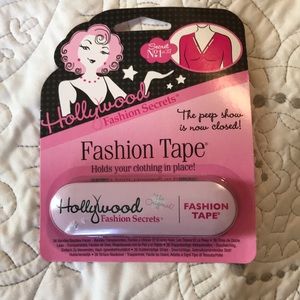 Holds clothing in place when you can’t wear a bra